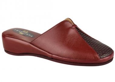 Παντόφλες γυναικείες | Δερμάτινες | Υφαντίδης | 110370 | Μπορντό - Υφαντίδης - 